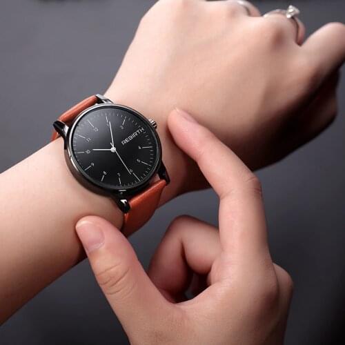 2018 REBIRTH Brand Casual Mens Watches Leather Joker Fashion Style Quartz Watch Men Sport Military Army Wristwatch