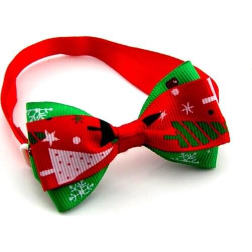30PCS / LOT New Christmas Pet Bow Tie With Gold Bell Cat Dog Grooming Accessories