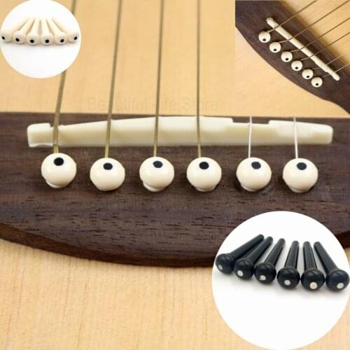 6Pcs/Set Classical Style Acoustic Guitar Bridge Pin Musical Stringed Instruments Portable Guitar Parts Accessories Wholesale