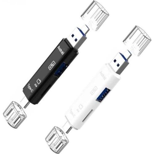 600pcs 3 in 1 Multifunction Type C Micro USB MICRO OTG USB 2.0 TF Card Reader Adapter Type-C Flash Drive Adapter For Android