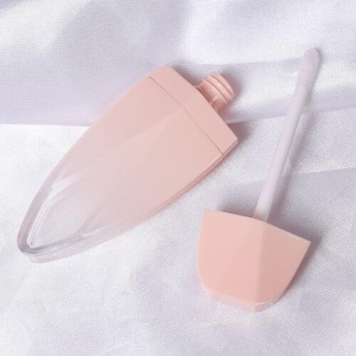 7ml Rhombus Gradient Pink Lip Glaze Tube Empty Bottle Plastic Lip Gloss Liquid Lipstick Sample Tube Cosmetic Packaging Container