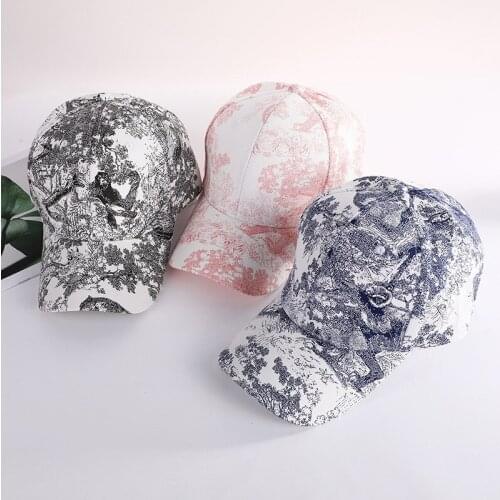 Men Women Outdoor Sport Baseball Cap Spring Summer Floral Print Adjustable Caps Hip Hop Hat