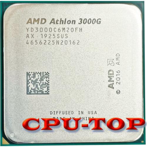 Amd athlon 3000g x2 3000g 3.5 ghz duplo-núcleo quad-thread processador cpu yd3000c6m2ofh soquete am4