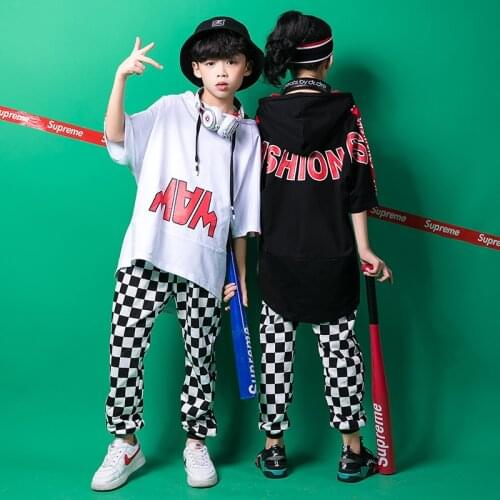 Kids Cool Hip Hop Hoodies Clothing for Girls Boys Jazz Dance Costumes Ballroom Sweatshirt Top Jogger Pants Stage Dancing Clothes