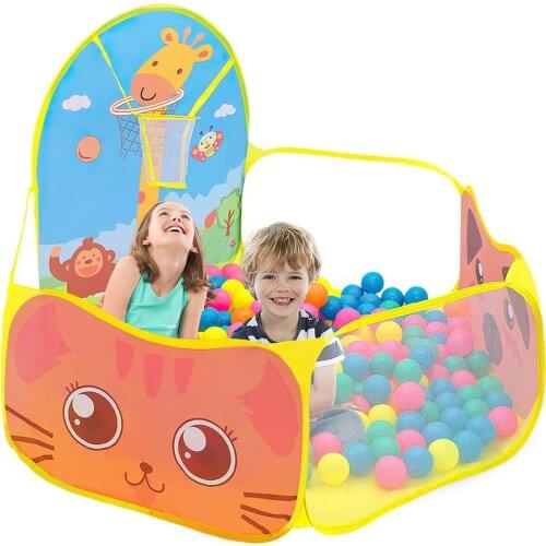 1.2M Baby Playpen Playground Bebe Ball Pit Balls Dry Pool with Basketball Hoop Children’s Tent Park Portable Kids Balloons Toys