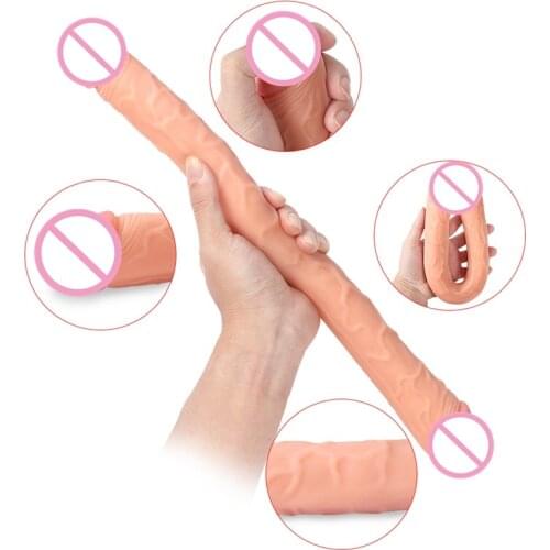 Long Double Ended Dildo-Dual Sided-Headed Penetration Dong Sex Toy Women Dual Sided Dildo Realistic Dick Vagina Anal Penetration