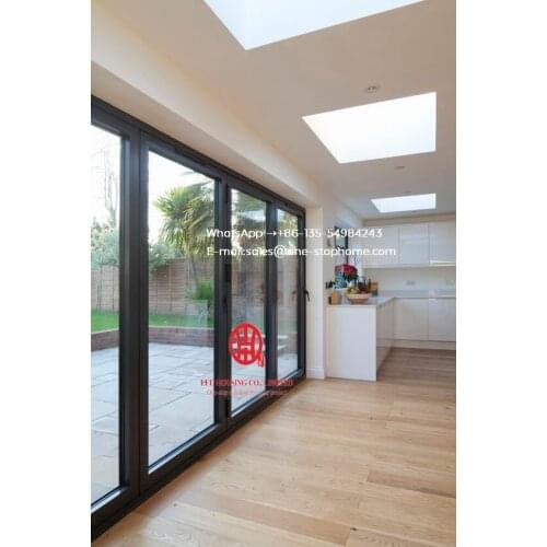Bi-Fold glass door system smoothly maximize the opening space,interior room dividers soundproof insulated glass bi fold door