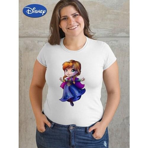 Anna Princess Fashion T Shirt Women Frozen Plus Size Tshirt Femme France Vogue Ropa Mujer Short Sleeve Casual Grunge Aesthetic