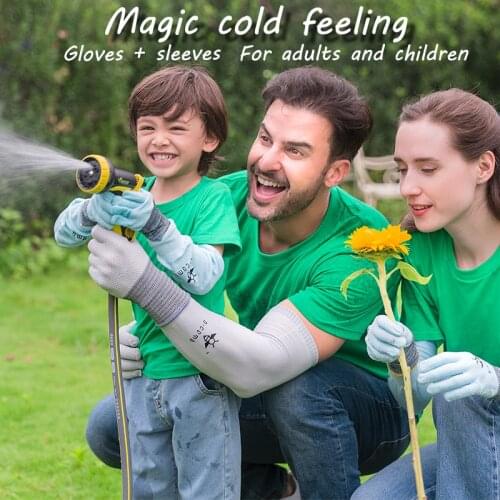 JDL 1 Set Ice Cooling Gloves Sleeves Sets for Child New Type Childrens Summer Gloves for Outdoor Wearing Fashion 2021