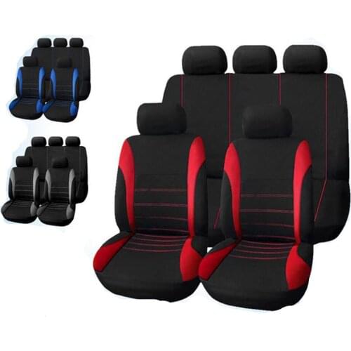 9PCS Comfortable Fabric Car Seat Covers Set Full Seasons Heater Warmer Durable Car Driver Heated Front And Rear Seat Cushion Pad