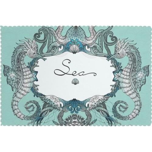 Table Mats Drink Coaster Table Placemats Sea Life Coffee Mug Cup Coasters 6 PCS Non-slip Pads