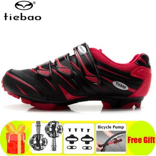 Tiebao Cycling Shoes Men Sapatilha Ciclismo Mtb Mountain Bike SPD Pedal Cleat Bicycle Non-slip Self-locking Superstar Sneakers