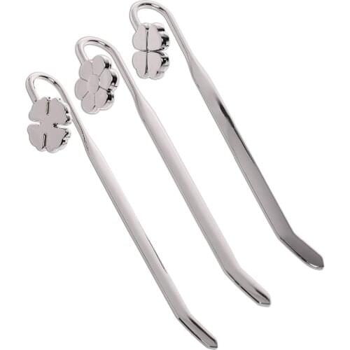 XRHYY 3Pcs Hook for Book-Mark Office School Book Note Clip Supplies Stationery Gift Flower Shape/Four Leaf Clover/Heart Shape