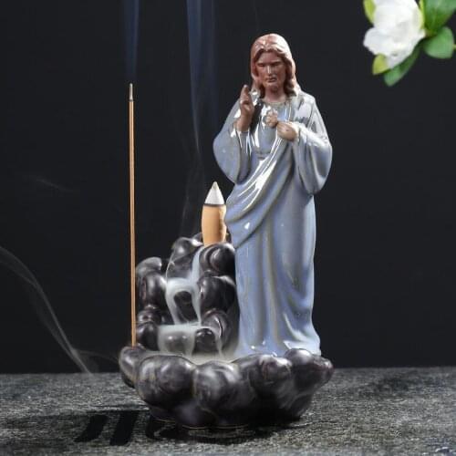 Jesus incense burner ceramic incense smoke smoke backflow Aromatherapy Incense Our Lady