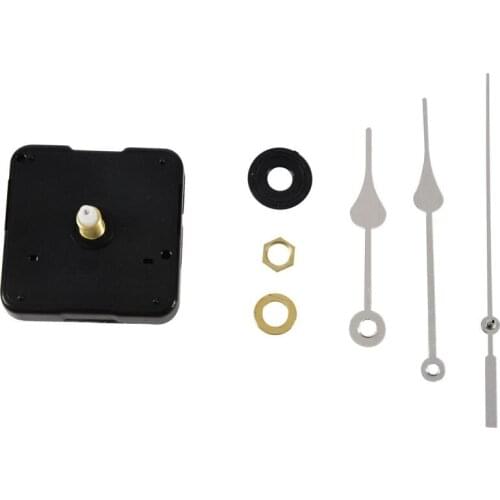 Clock Movement Mechanism with Silver Hour Minute Second Hand DIY Tools Kit