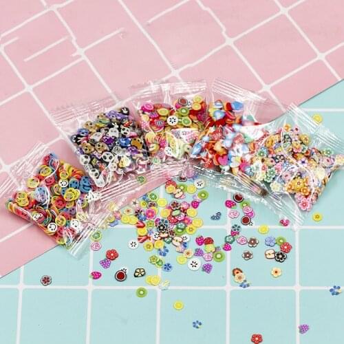 Cute Cartoon Patterns Soft Pottery Slices DIY Nail Craft Decorative Ornaments Slime Crystal Mud Filler Clay Craft Decor Supplies