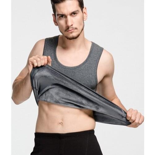 MRMT 2021 Brand Autumn and Winter Mens Vest Cotton Warm Vest for Male Plus Velvet Padded Cashmere Vest Base Underwear