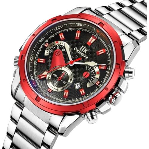 2021 Trend Quartz Watch Men Fallow Waterproof Alloy Stainless Steel Strap Noctilucent Multifunction Dial MenS Watches IIKGB938