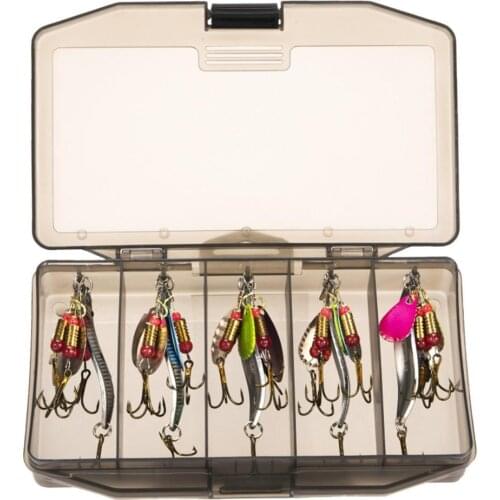 21pcs/set Fishing Lure Spinnerbait Set Bass Trout Salmon Hard Metal Spinner Baits Kit Tail Fishing Tackle Geer with Barbs