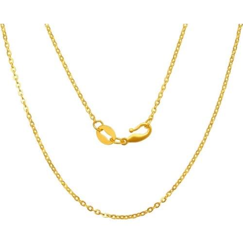 Pure 24K Yellow Gold Necklace Chain Women 999 Gold O Link Necklace Chain