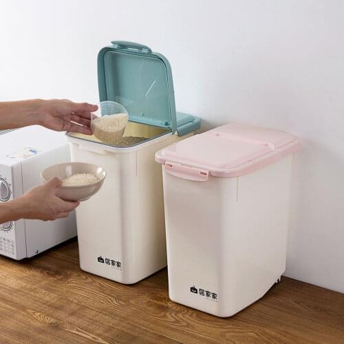 Plastic Seal Insect Control Rice Grains Food Storage Box Rice Cylinder 12 Kg Household Flour Storage Box Kitchen Rice Bucket