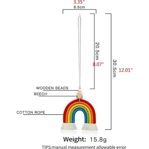 Woven Rainbow Wall Hanging for Bedroom Nursery Baby Kids Rooms Playroom Tapestry Rope Woven Tassel Art Home Decor Car T3EF
