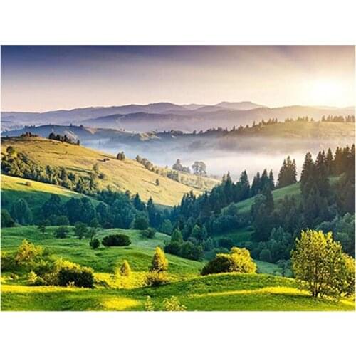 Full Square/Round Diamond Painting Mountains And Plains Diamond Embroidery Landscape Picture Of Rhinestone Home Decor GJ467