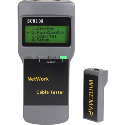 FirstFiber SC8108 Portable LCD Network Tester Meter & LAN Phone Cable Tester & Meter With LCD Display RJ45