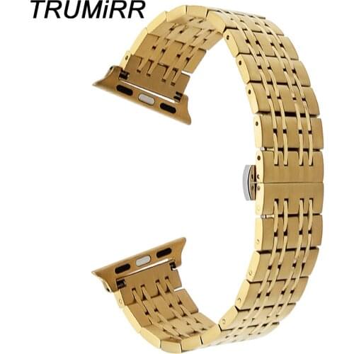 Stainless Steel Watchband + Upgraded Adapters for 38mm 42mm iWatch Apple Watch Band Wrist Strap Bracelet Black Rose Gold Silver