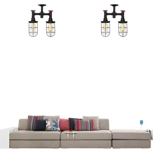 Retro Style Edison Ceiling Light LED E27 4W LED G4 3W Black color iron Lamp body Industrial LED Ceiling Lights lustre