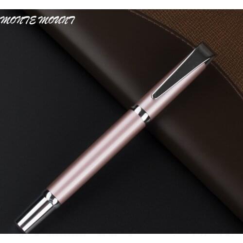 High Quality 0.5mm Black Ink Metal Silver Color Business Office Medium Nib Rollerball Pen Rollerball Ballpoint Pens