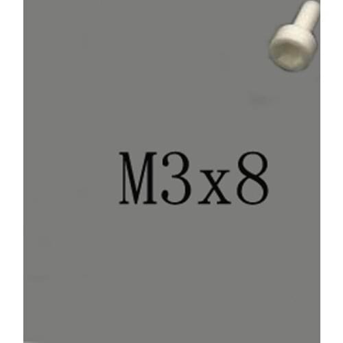 2pcs M3x8mm Hexagon Cylindrical Head Screw Ceramic Insulated Bolt High Temperature Corrosion Resistance Zirconin