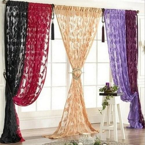 American Style Butterfly Curtain Jacquard Floral Design Window Curtain Sheer For Bedroom Tulle Fabric Living Room Modern