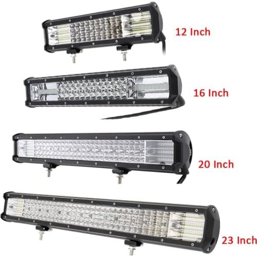 Quad Rows 4 7 12 16 20 23 Inch LED Strip LED Light Bar Work Light Combo Beam for Driving Offroad Boat Car Tractor Truck 4x4 SUV