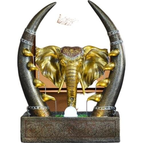 TT Elephant Water Fountain Decoration Chinese Household Waterscape Decoration Indoor Humidification Opening Gift