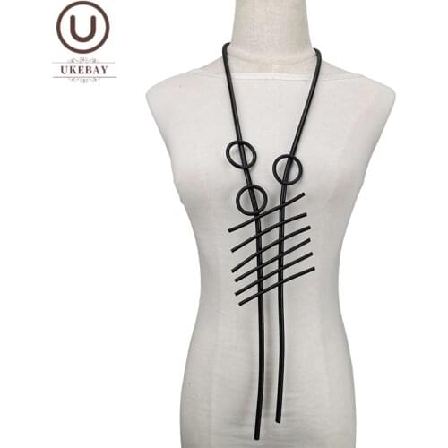 UKEBAY New Original Designer Pendant Necklaces 2021 Fashion Necklace Rubber Jewelry Women Sweater Chain Vintage Clothes Chains