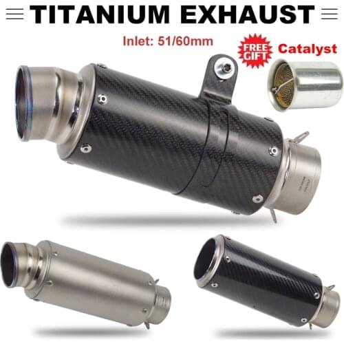 Universal 51/60mm Titanium Alloy Carbon Motorcycle Exhaust pipe GY6 Modified Scooter Muffler DB Killer for HONDA PCX R6 R1 FZ6