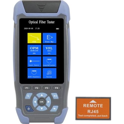 YOUYSI mini OTDR Fiber Optic Reflectometer with 9 Functions VFL OLS OPM Event Map 24dB for 64km Cable Fiber Cable Tester otdr