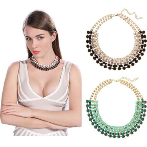 European and American new summer fashion fashion retro exaggerated temperament womens short necklaces jewelry wholesale