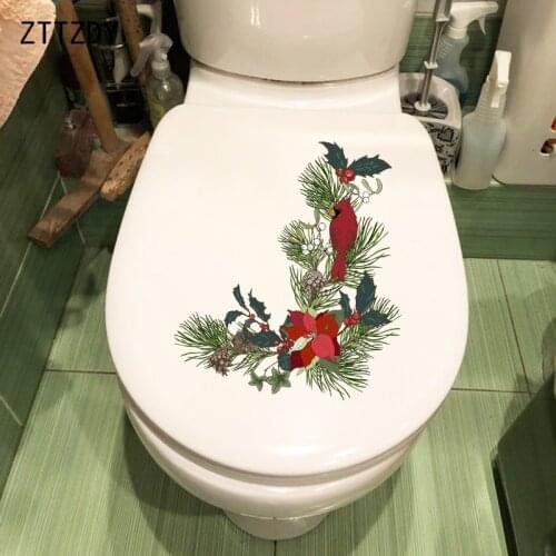 ZTTZDY 20.6×23.5CM Classical Flower Bird Home Bedroom Decor Wall Stickers Cartoon Toilet WC Accessories T2-1177
