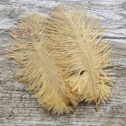 Hot 10pcs High Quality Golden ostrich feathers 6-8 inches/15-20 cm for Wedding Party Decor Accessories Wedding Decoration
