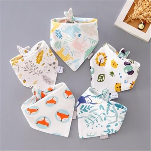 100% Cotton Bibs Set Baby Boy Bib Stuff for Newborns Girl Slabber Accessories Burp Cloth Toddler Bandana 2021 Cartoon Cute Soft