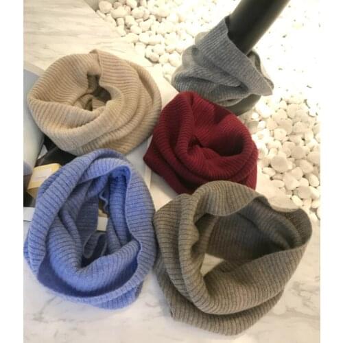 100%cashmere knit unisex fashion ring scarf neckerchief 41x52cm solid color
