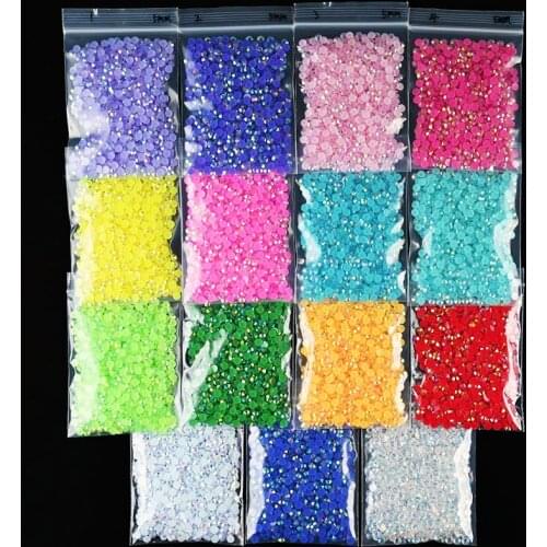 1000pcs.5mm..Flat Bottom Muti Color Resin Stones For Decoration Ab Color Diamond Manicure 15 Colors Crystal Super Glitter Strass