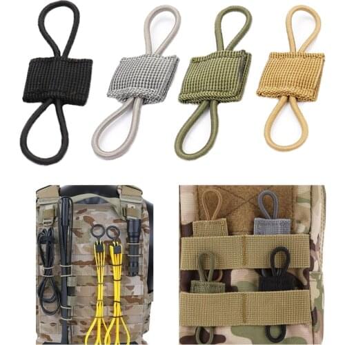 4pcs Tactical MOLLE Elastic Ribbon Buckle Tactical Binding Retainer For Backpack Ribbon Buckle For PTT Antenna Stick Pipe
