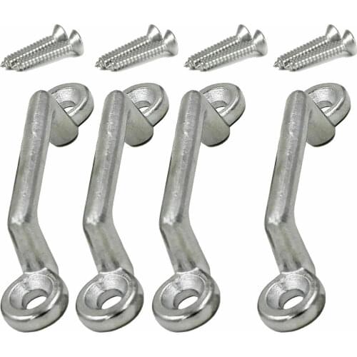 4 X Lashing Staple Black Cleat Truck Van Car Luggage tie Down 65mm Long