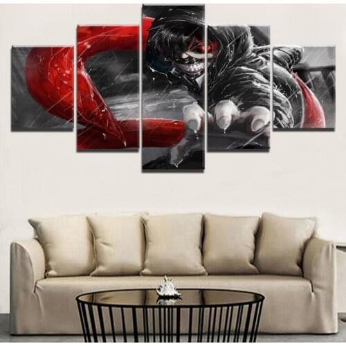 5 Piece Jinmuyan Tokyo Ghoul Anime Painting Canvas Wall Art HD Print Painting Wall Art Canvas Painting Home Decor Living Room