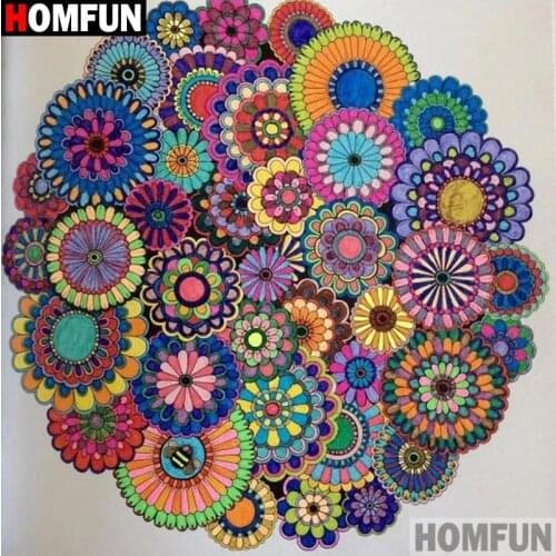 HOMFUN "Color mandala" Diamond Painting 5D Full Square/Round Drill Home Decor DIY Diamond Embroidery Cross Stitch A27129