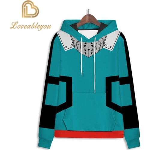 My Hero Academia Deku Cosplay Men Women Hip Pop Sweatshirt Hoodies Jackets Coat Costume