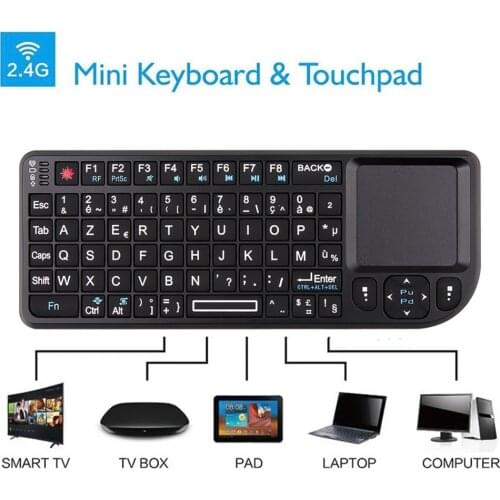 Spanish/Russian/English 2.4G RF mini wireless Keyboard 3 in 1 mini Handheld Qwerty +Touchpad Mouse For PC Notebook Smart TV